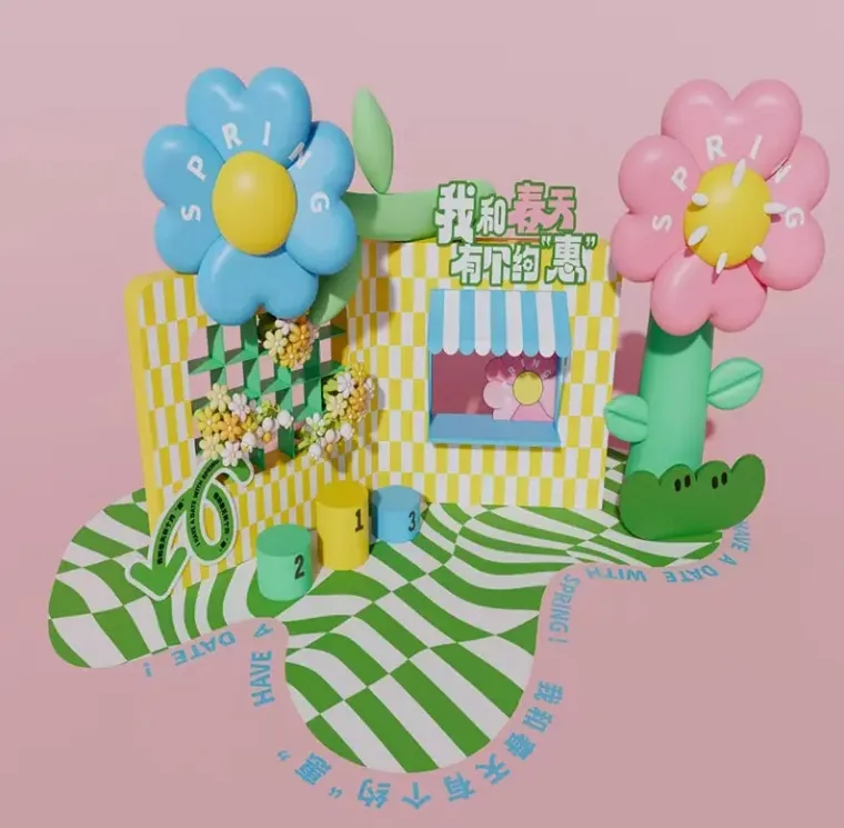 Spring brand store display props customization Spring brand store display props customization