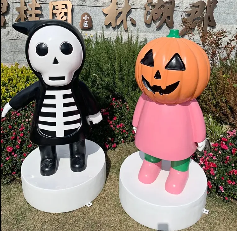 Large Pumpkin Props Fiberglass Pumpkin Statue Unique Halloween Party Props