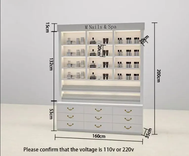Modern Beauty Display Rack Cosmetic Salon Cabinet Wall Display Rack Nail Polish Shelves Modern Beauty Display Rack Cosmetic Salon Cabinet Wall Display Rack Nail Polish Shelves